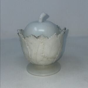 Vintage 19th Century Westmoreland Milk Glass Apple Jar